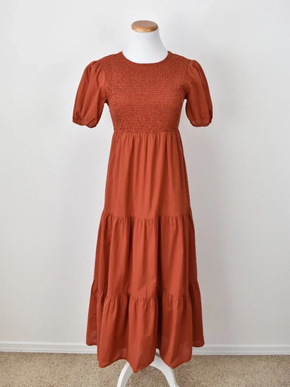 Petal & Pup Naura Shirred Tiered Midi Dress - 2 - Picture 1 of 10